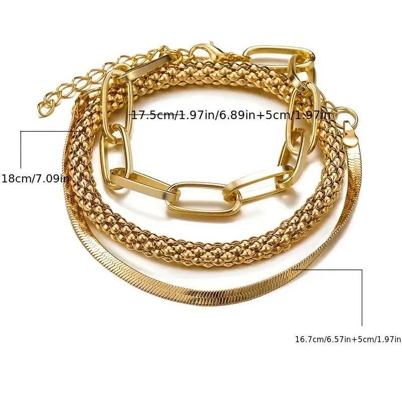 Golden Chain Design Alloy Bracelet Set | picture 