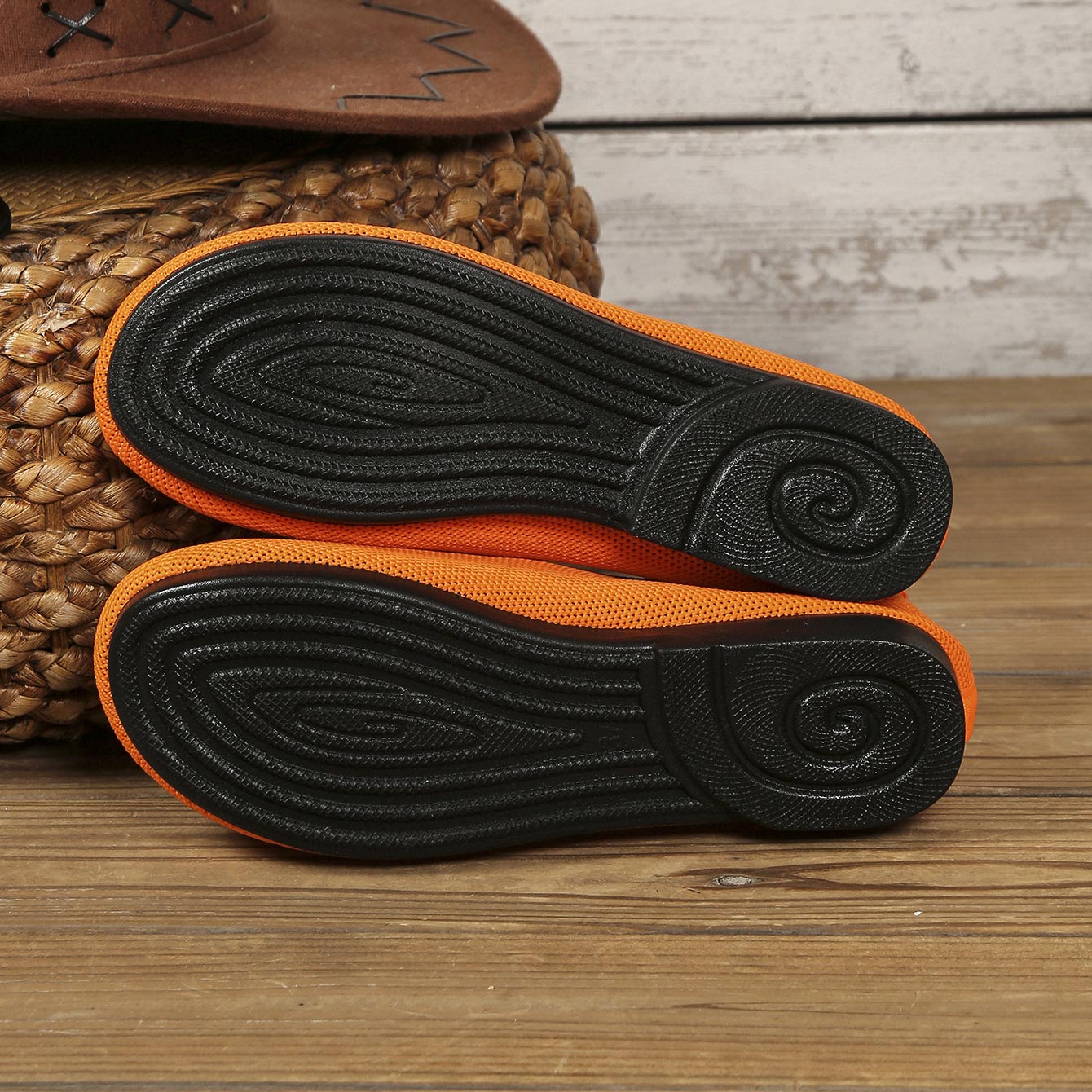 Halloween Orange Color Closed Toe Falt | picture 