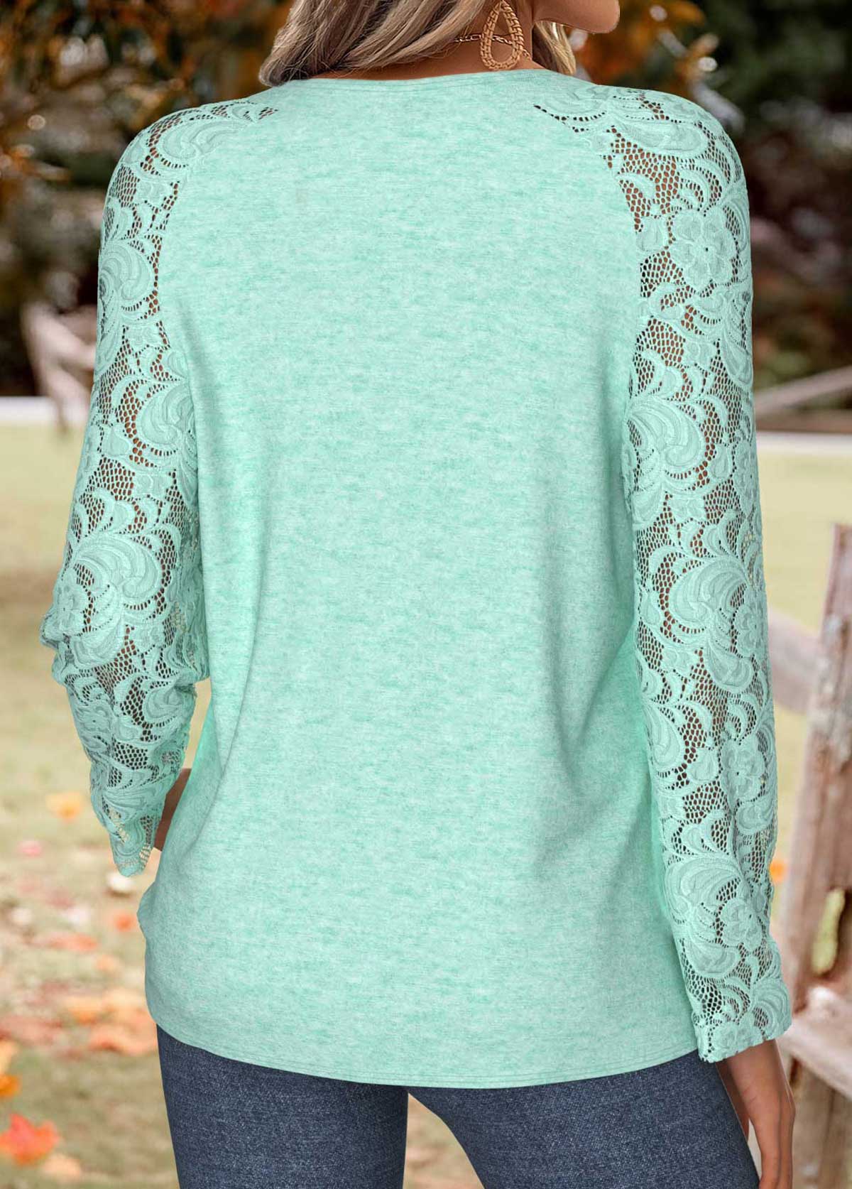 Mint Green Tummy Coverage Long Sleeve T Shirt | picture 
