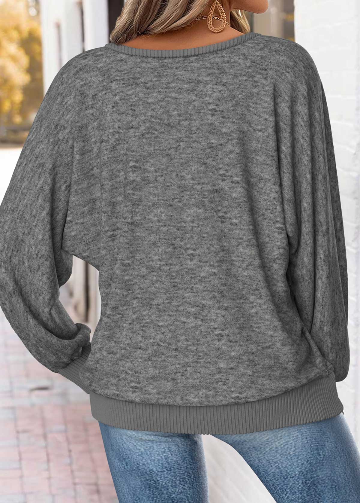 Dark Grey Marl Tummy Coverage Letter Print T Shirt | picture 