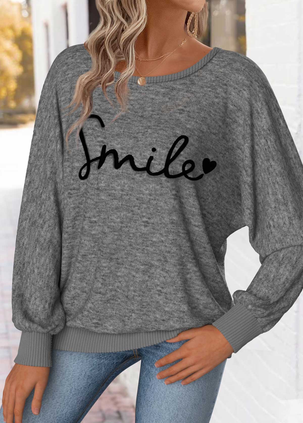 Dark Grey Marl Tummy Coverage Letter Print T Shirt | picture 