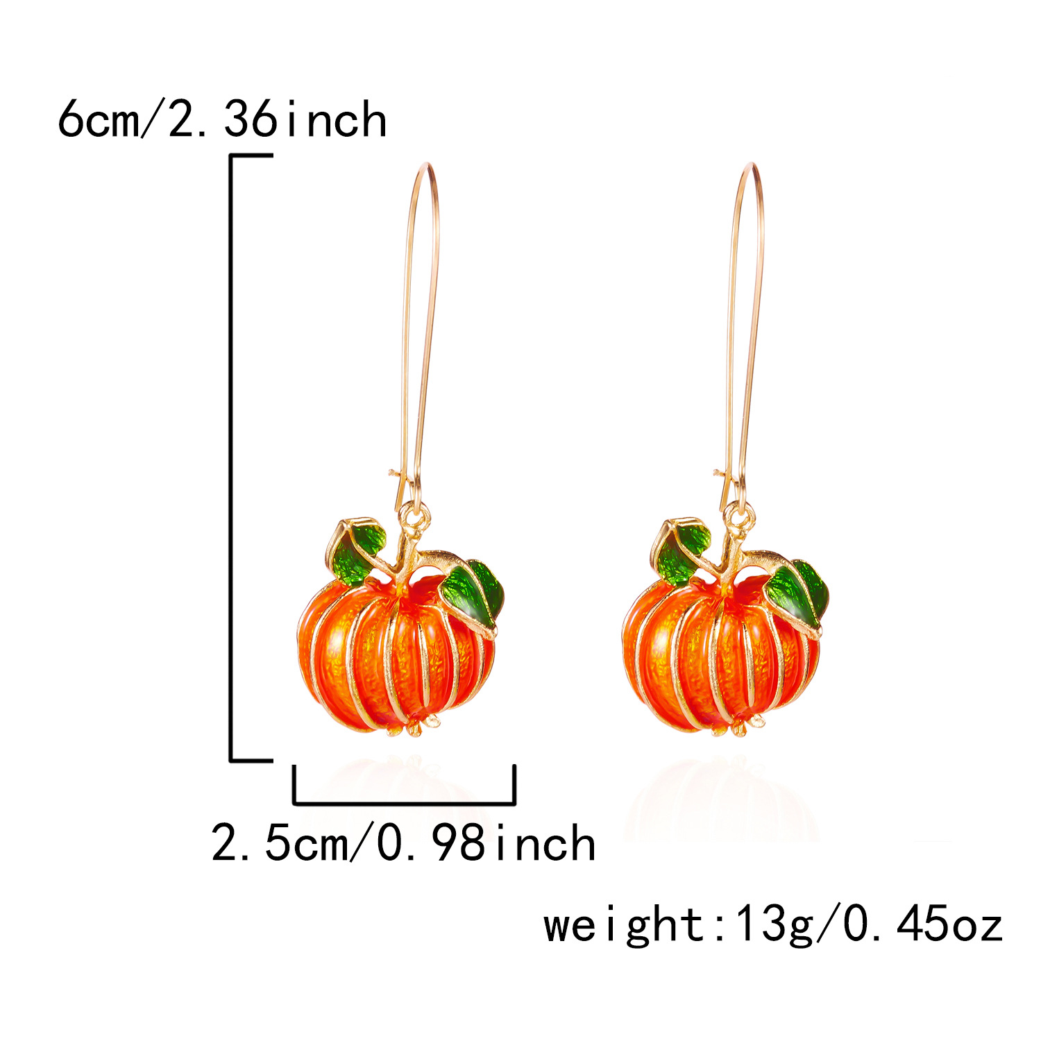 Halloween Orange Pumpkin Plants Alloy Earrings | picture 