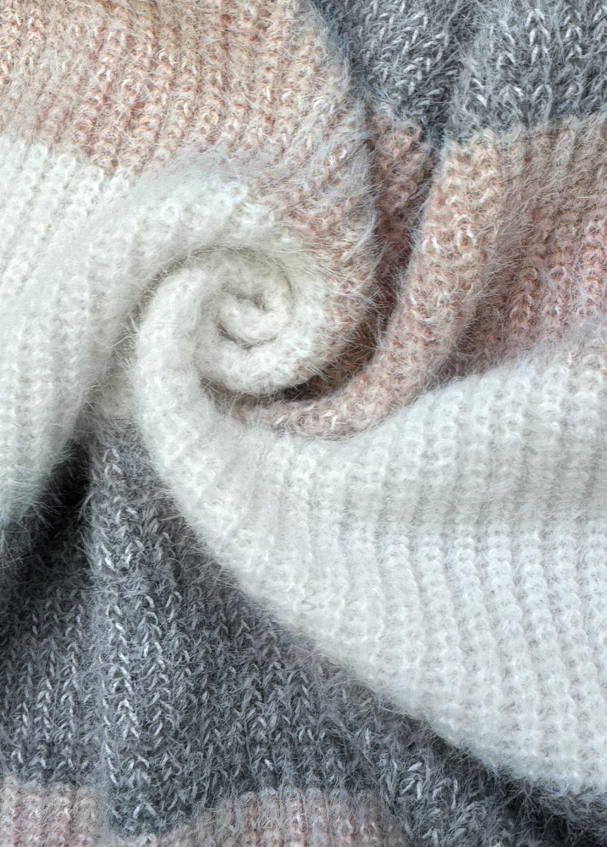 Light Pink Tummy Coverage Striped Long Sleeve Sweater | picture 