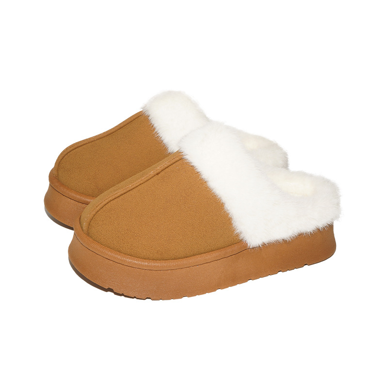 Dark Camel Closed Toe Falt Slippers | picture 