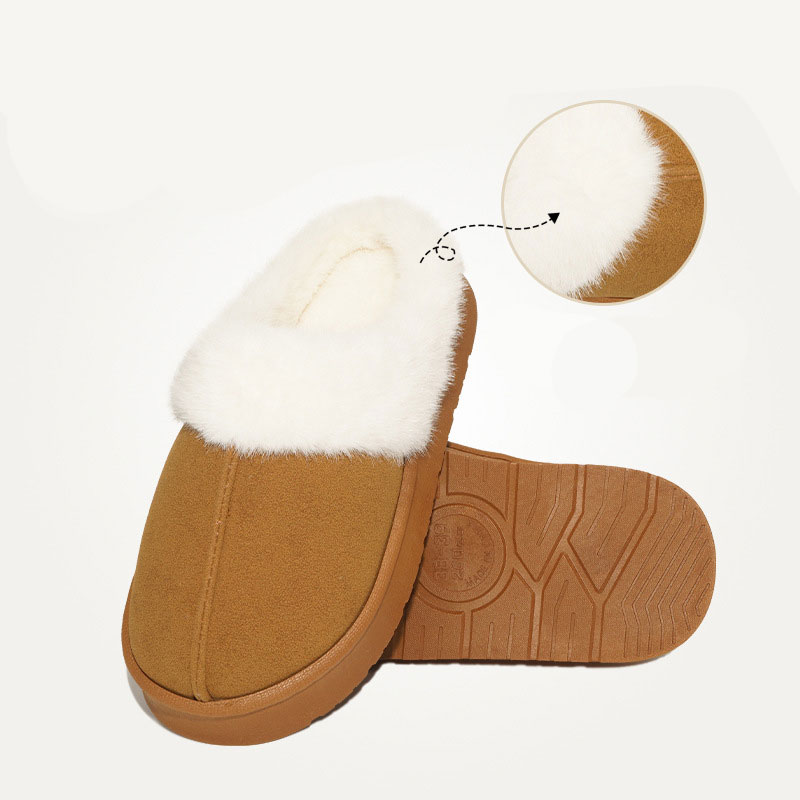 Dark Camel Closed Toe Falt Slippers | picture 
