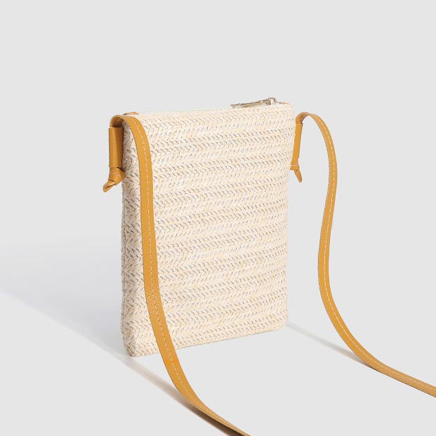 Beige Color Open Crossbody Messenger Bag | picture 