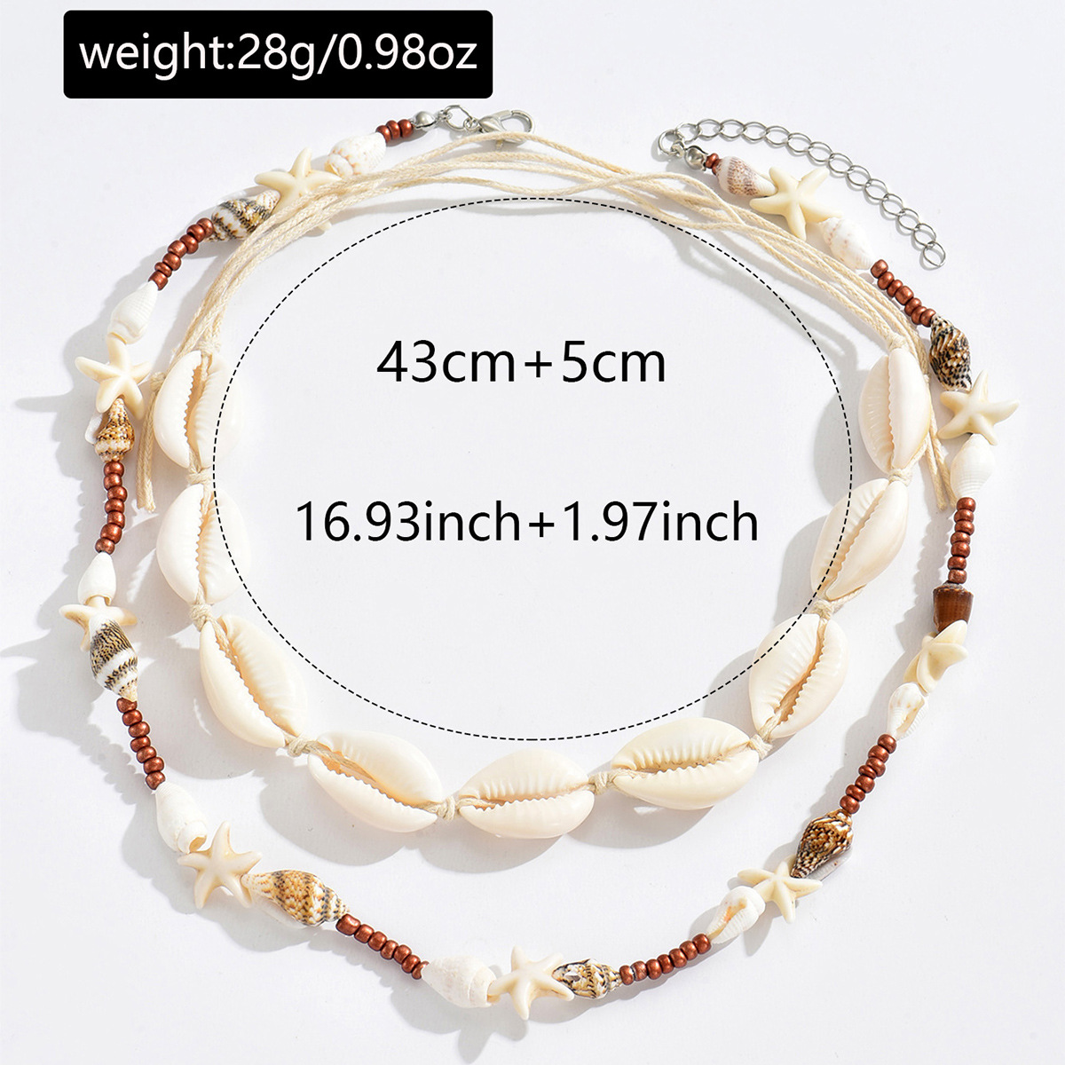 Beige Starfish Shell Design Necklace Set | picture 