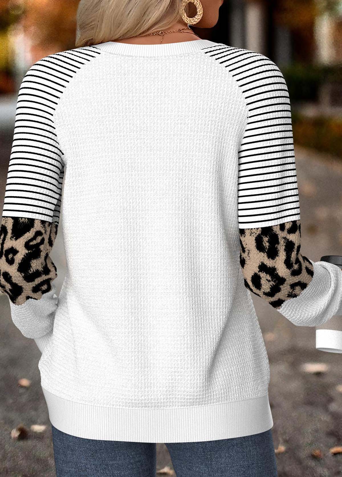 White Tummy Coverage Snowman Print Long Sleeve Sweatshirt | picture 