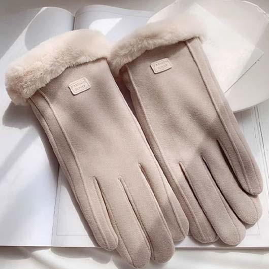 Light Camel Wrist Warming Full Finger Gloves | picture 