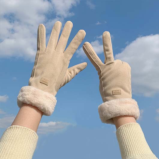 Light Camel Wrist Warming Full Finger Gloves | picture 