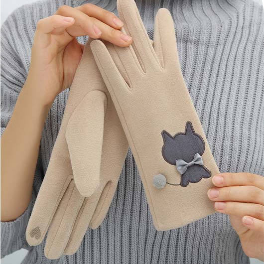 Light Camel Animal Print Wrist Warming | picture 