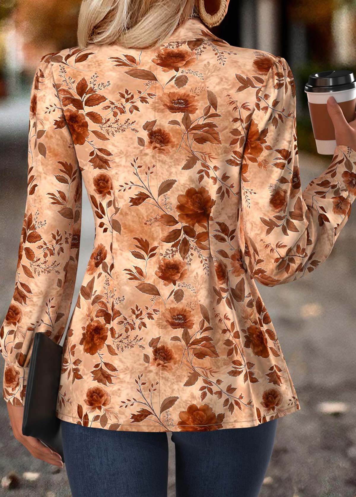 Multi Color Tummy Coverage Floral Print Long Sleeve Shirt | picture 