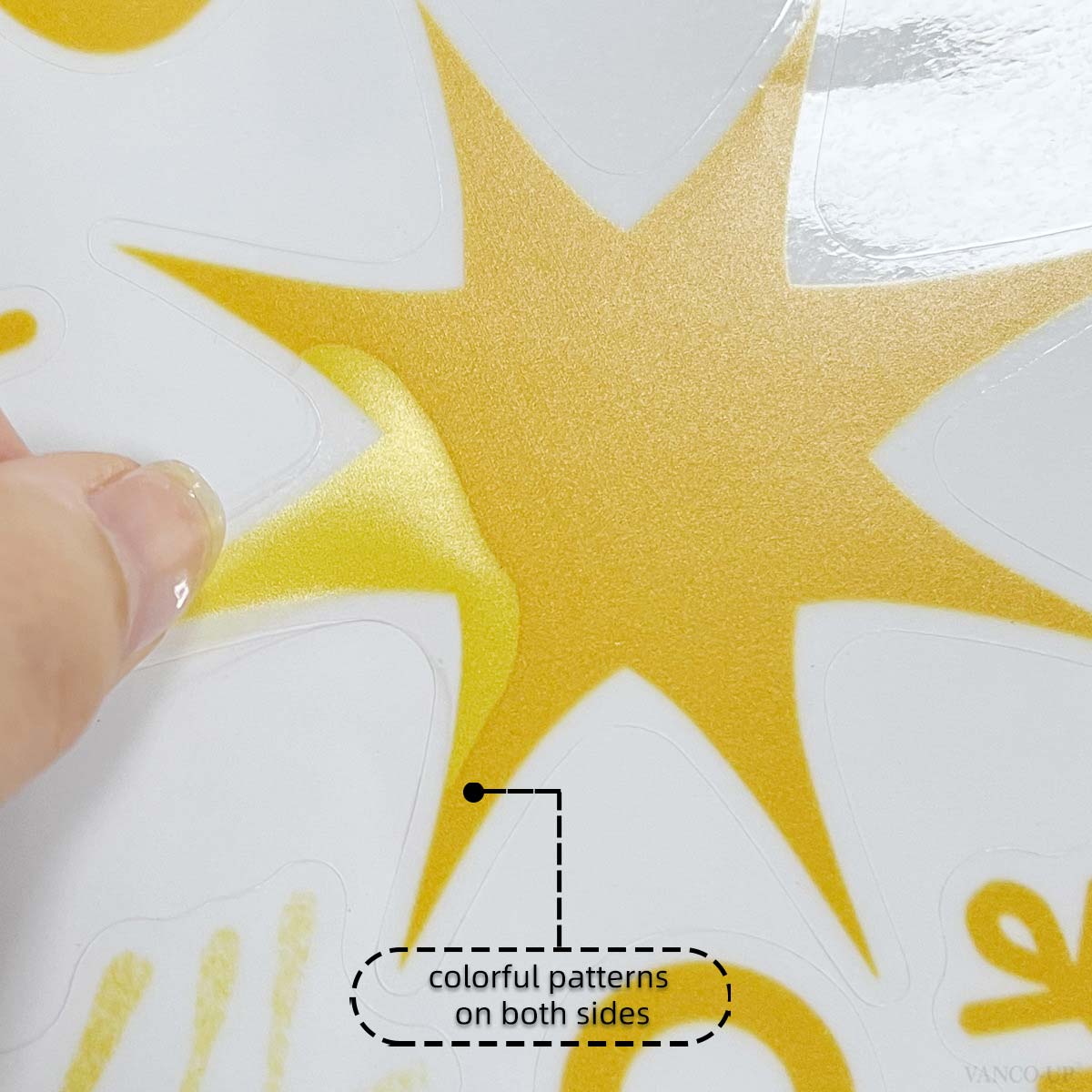 Christmas Tree Golden Glass Tattoo Stickers | picture 