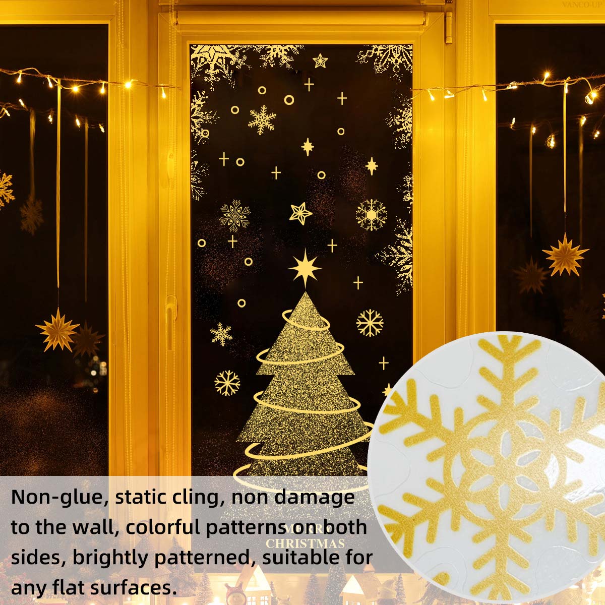 Christmas Tree Golden Glass Tattoo Stickers | picture 
