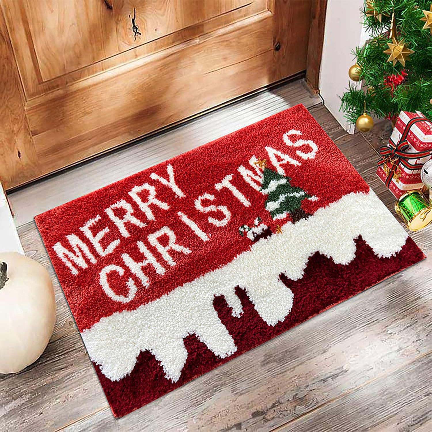 Christmas Red Cat Paw Pad Bath Mat | picture 