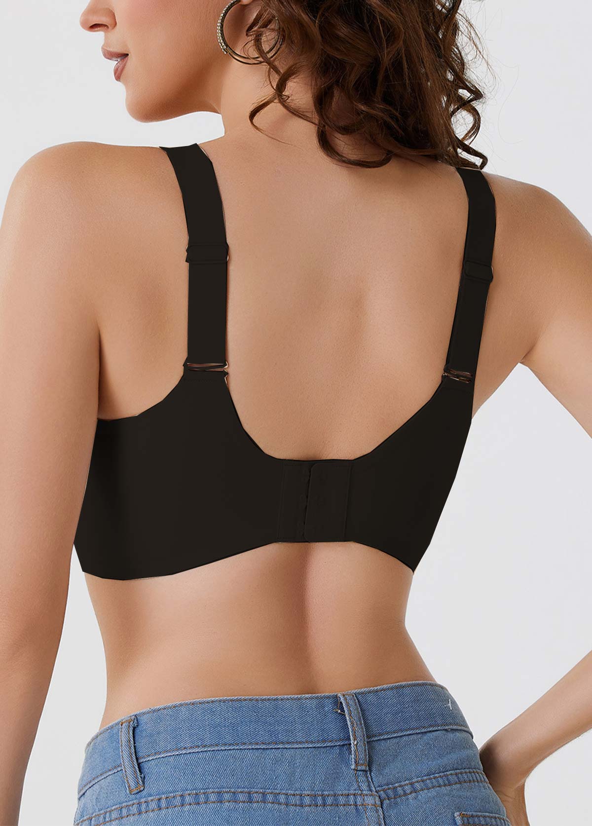 Black Push-up Seamless V Neck Bra | picture 