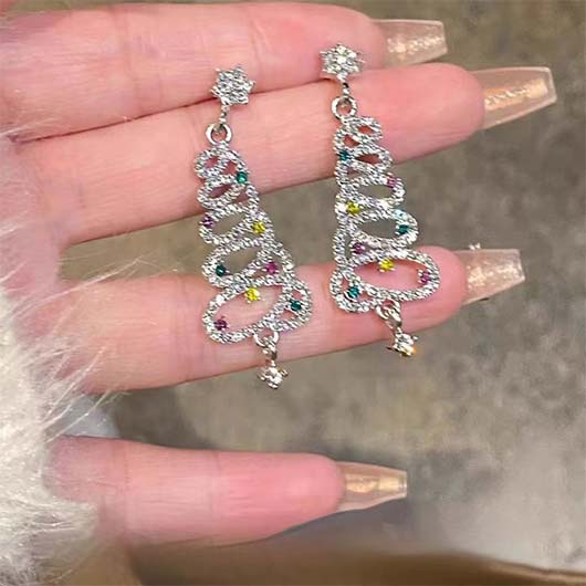 Christmas Silver Color Alloy Detail Earrings | picture 