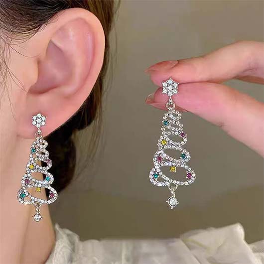 Christmas Silver Color Alloy Detail Earrings | picture 