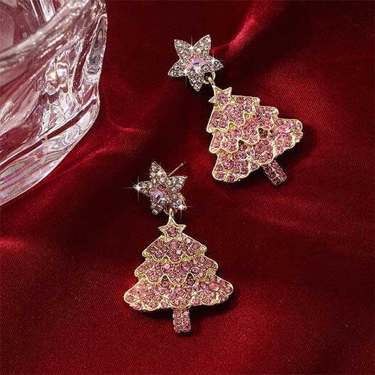 Christmas Tree Golden Star Alloy Earrings | picture 
