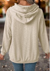 Light Grey Double Side Pockets Long Sleeve Hoodie | thumb picture 