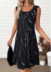 Black Tummy Coverage Polka Dot Dress and Cardigan | thumb picture 