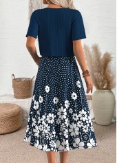 Navy Polka Dot Short Sleeve Dress and Cardigan | thumb picture 