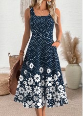 Navy Polka Dot Short Sleeve Dress and Cardigan | thumb picture 