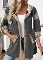 Dark Grey Marl Tummy Coverage Long Sleeve Hoodie