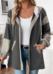 Dark Grey Marl Tummy Coverage Long Sleeve Hoodie | thumb picture 