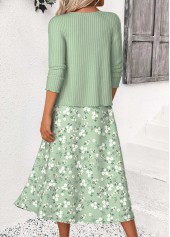 Sage Green Ditsy Floral Print Dress and Cardigan | thumb picture 