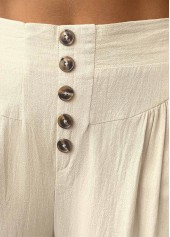 Light Camel Straight Leg Elastic Waist High Waisted Pants | thumb picture 