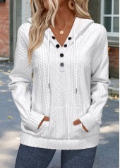 White Tummy Coverage Long Sleeve Hoodie