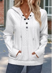 White Tummy Coverage Long Sleeve Hoodie | thumb picture 