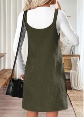 Olive Green Tummy Coverage Short Strappy Tank Dress | thumb picture 