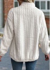 Beige Tummy Coverage Long Sleeve Stand Collar Coat | thumb picture 