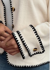 Beige Tummy Coverage Long Sleeve Round Neck Coat | thumb picture 