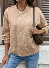 Light Coffee Tummy Coverage Long Sleeve Coat