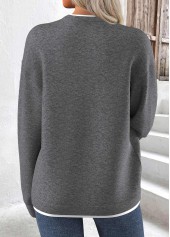 Grey Fake 2in1 Long Sleeve Round Neck Sweatshirt | thumb picture 