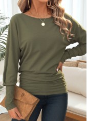 Olive Green Tummy Coverage Long Sleeve T Shirt | thumb picture 