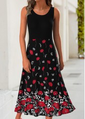 Red Tummy Coverage Floral Print Dress and Cardigan | thumb picture 