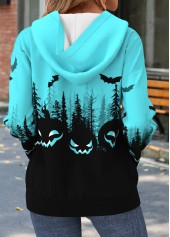Halloween Cyan Tummy Coverage Long Sleeve Hoodie | thumb picture 