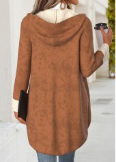 Dark Coffee Tummy Coverage Long Sleeve Hooded Coat | thumb picture 