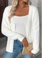 White Tummy Coverage Long Sleeve Cardigan