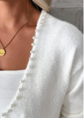 White Tummy Coverage Long Sleeve Cardigan