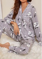 Light Grey Long Sleeve Lounge Top and Pants