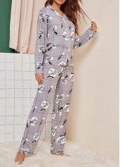 Light Grey Long Sleeve Lounge Top and Pants | thumb picture 