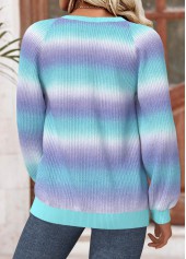 Multi Color Tummy Coverage Ombre Long Sleeve Sweatshirt | thumb picture 