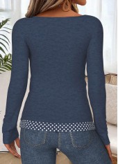 Navy Tummy Coverage Polka Dot Long Sleeve T Shirt | thumb picture 