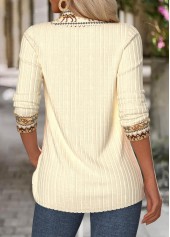 Beige Tummy Coverage Fair Isle Print Long Sleeve Sweatshirt | thumb picture 