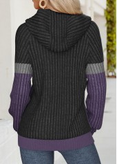Dark Purple Tummy Coverage Long Sleeve Hoodie | thumb picture 